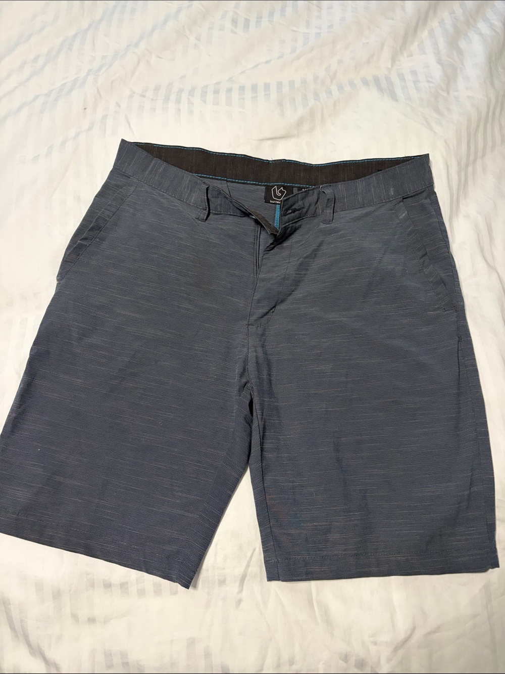 burnside Men's Dark Gray Flat-Front Shorts